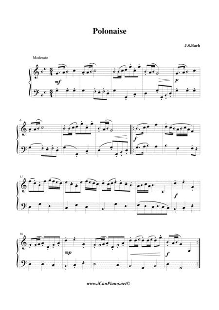 Bach Polonaise In G Minor Bwv Anh 119 Icanpiano Style Sheet Music