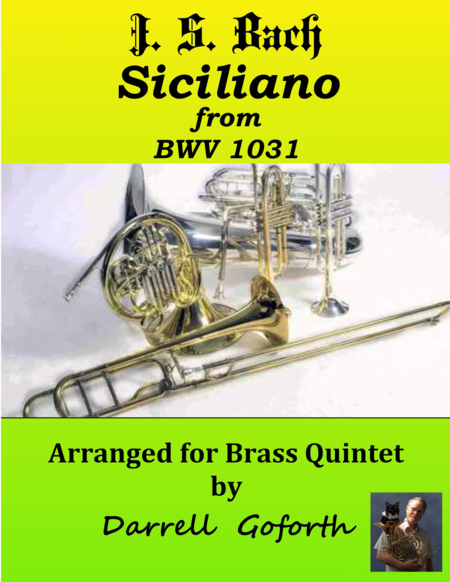 Bach Siciliano From Bwv 1031 For Brass Quintet Sheet Music