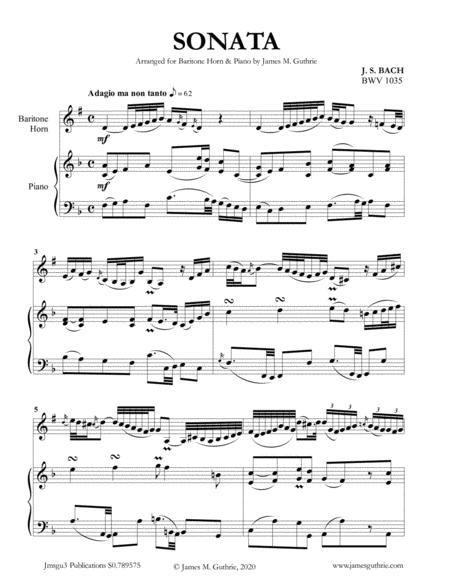 Bach Sonata Bwv 1035 For Baritone Horn Piano Sheet Music