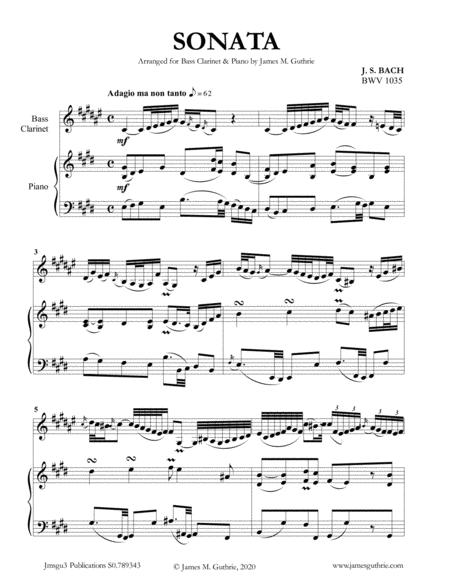 Bach Sonata Bwv 1035 For Bass Clarinet Piano Sheet Music