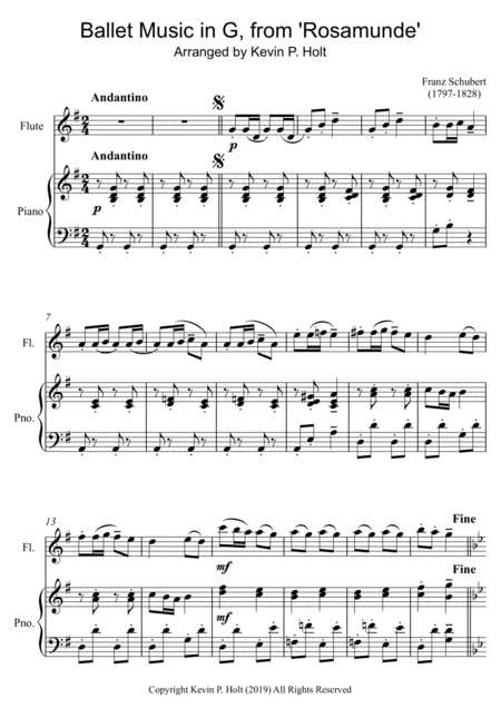 Ballet Music In G From Rosamunde Franz Schubert Sheet Music