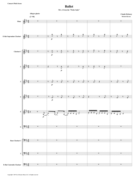 Ballet Mvt 4 From Debussys Petite Suite For Clarinet Choir Flute Sheet Music