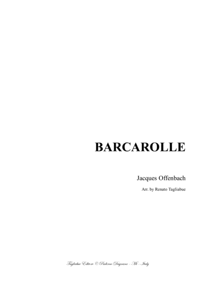 Barcarolle From Les Contes D Hoffmann Sheet Music