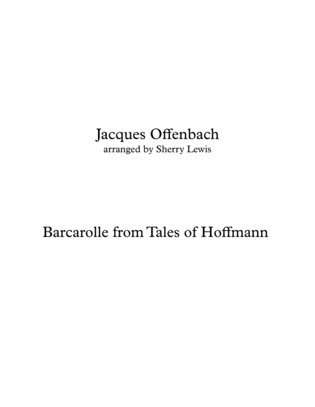 Barcarolle From Tales Of Hoffmann String Trio For String Trio Sheet Music