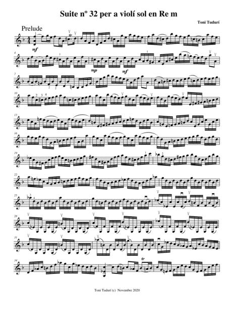 Baroque Suite N 32 For Violin Solo Full Suite Sheet Music