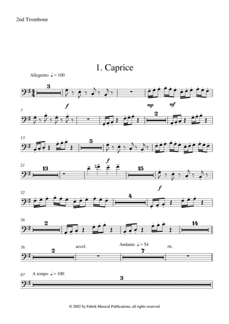 Free Sheet Music Barton Cummings Concertino For Contrabassoon And Concert Band 2nd Trombone Part