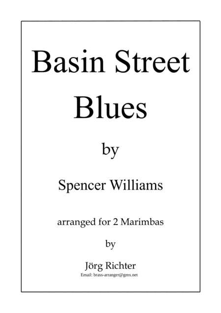 Free Sheet Music Basin Street Blues For 2 Marimbas