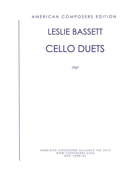 Bassett Cello Duets Sheet Music