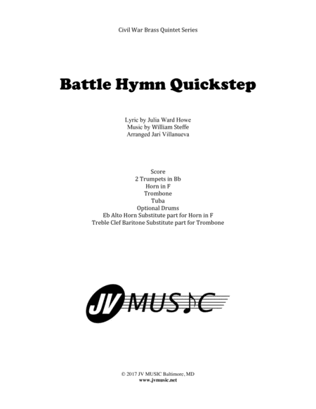 Battle Hymn Of The Republic Quickstep Civil War Brass Quintet Series Sheet Music