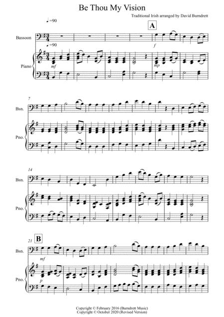 Be Thou My Vision For Bassoon And Piano Sheet Music