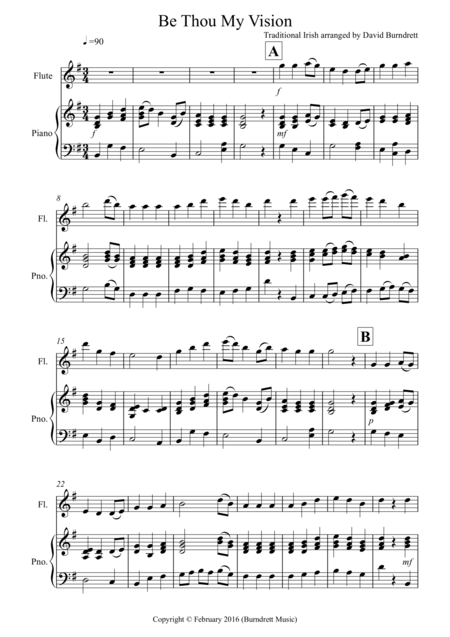 Be Thou My Vision For Flute And Piano Sheet Music