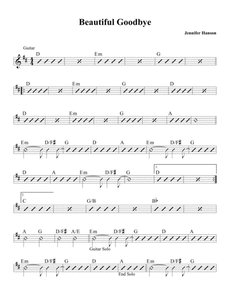 Free Sheet Music Beautiful Goodbye