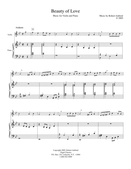 Free Sheet Music Beauty Of Love Violin And Piano