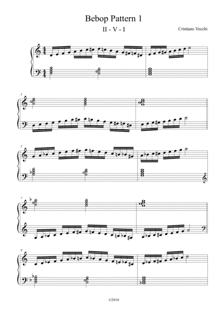 Free Sheet Music Bebop Pattern 1