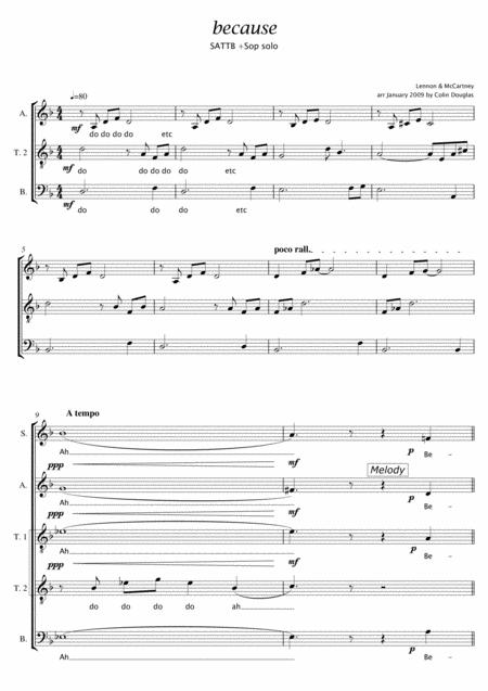 Because Ssattb Sheet Music