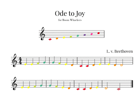 Beethoven Ode To Joy For Boomwhackers Sheet Music