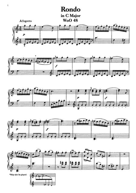 Beethoven Rondo In C Major Woo 48 Complete Version Sheet Music