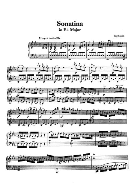 Beethoven Sonata In E Flat Major Woo 47 No 1 Complete Version Sheet Music