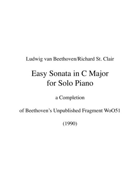Free Sheet Music Beethoven St Clair Easy Sonata In C Major For Solo Piano 1798 1990 A Completion