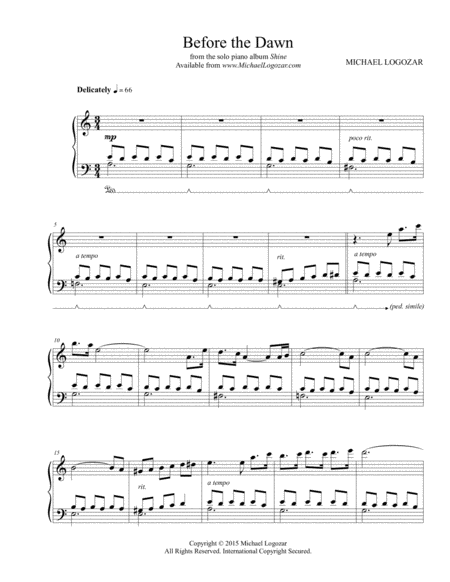 Before The Dawn Sheet Music