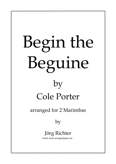 Begin The Beguine Fr 2 Marimbaphone Sheet Music