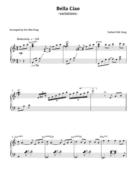 Free Sheet Music Bella Ciao Variations