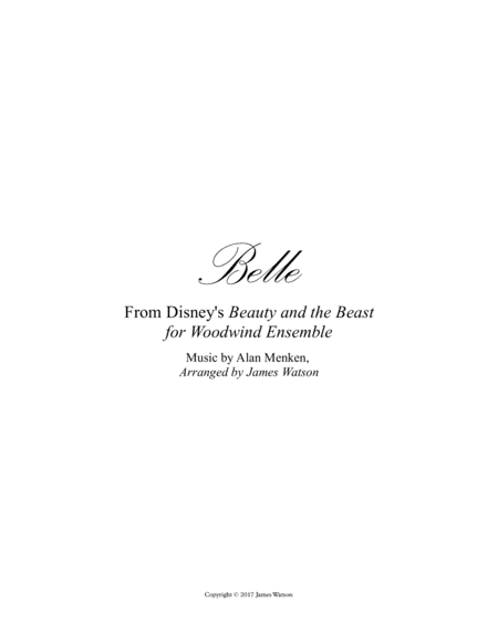 Free Sheet Music Belle From Disneys Beauty And The Beast