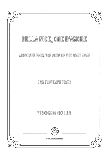 Bellini Bella Nice Che D Amore For Flute And Piano Sheet Music