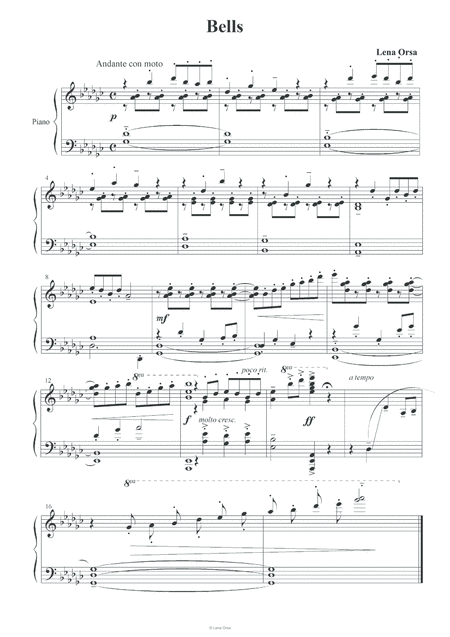 Bells For Piano From Childrens Album Sheet Music