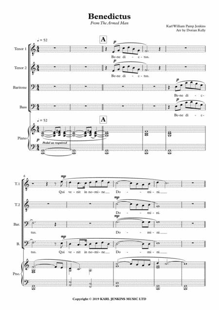 Free Sheet Music Benedictus Ttbb