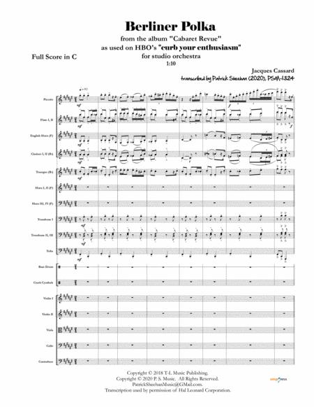 Free Sheet Music Berliner Polka From Curb Your Enthusiasm Full Score Set Of Parts