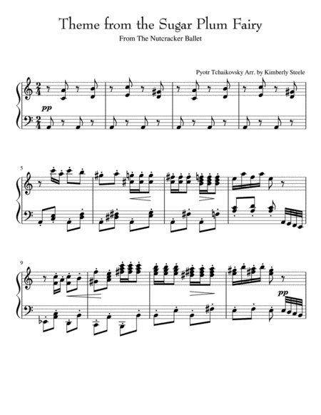 Free Sheet Music Best Recital Theme From The Sugar Plum Fairy For Piano Level 6
