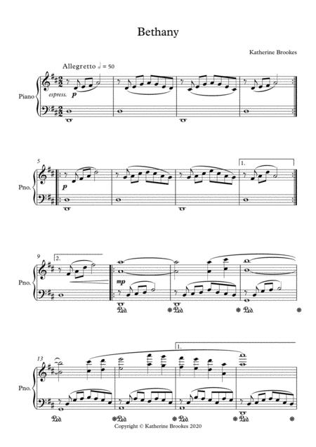 Free Sheet Music Bethany