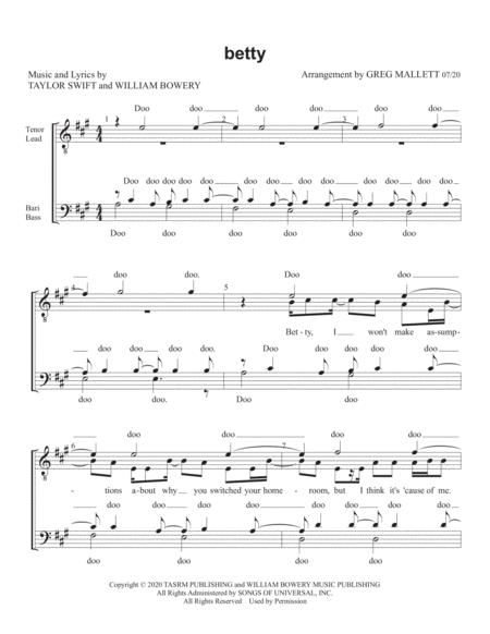 Free Sheet Music Betty