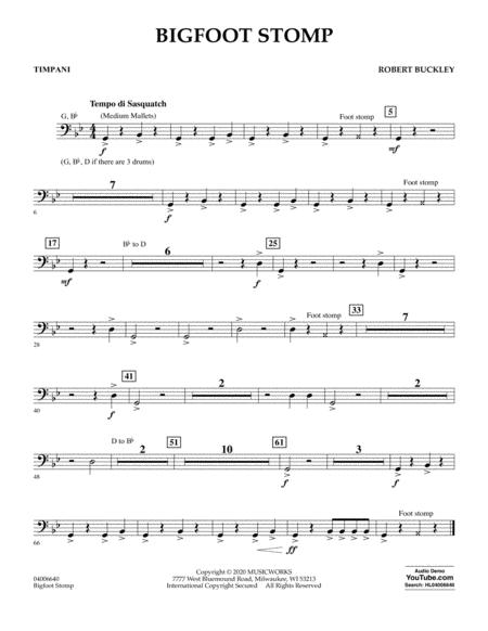 Big Foot Stomp Timpani Sheet Music