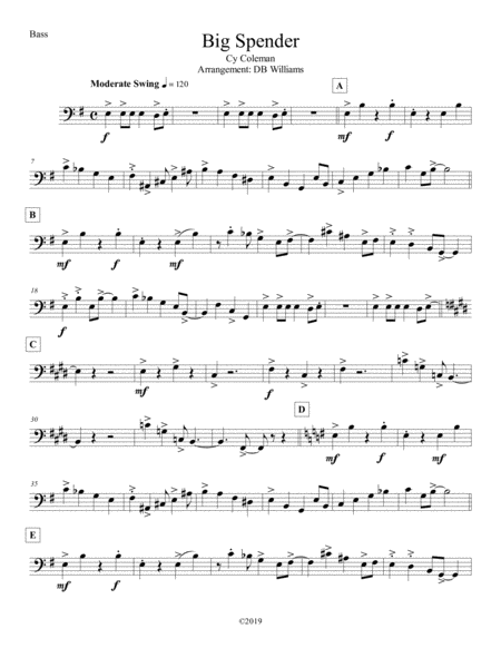 Big Spender Strings Bass Sheet Music