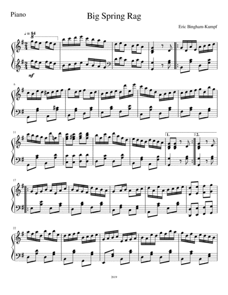 Big Spring Rag Sheet Music