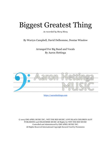 Biggest Greatest Thing Mary Mary Ssa Vocal Trio With Big Band Sheet Music