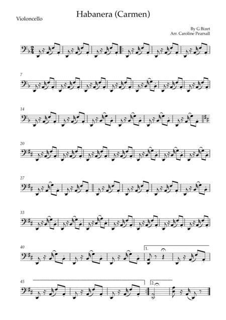 Bizet Habanera Carmen String Trio Sheet Music