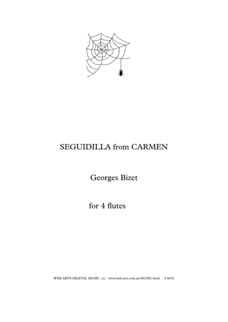 Bizet Seguidilla From Carmen Arranged For 4 Flutes Sheet Music