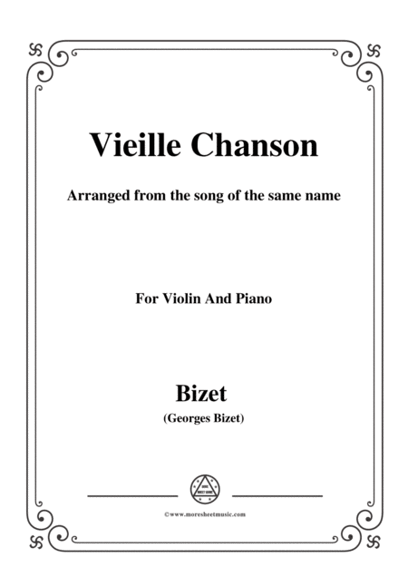 Bizet Vieille Chanson For Violin And Piano Sheet Music