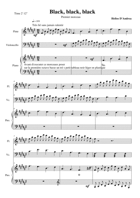 Free Sheet Music Black Black Black For Flute Cello And Piano From Suite Black White And Grey