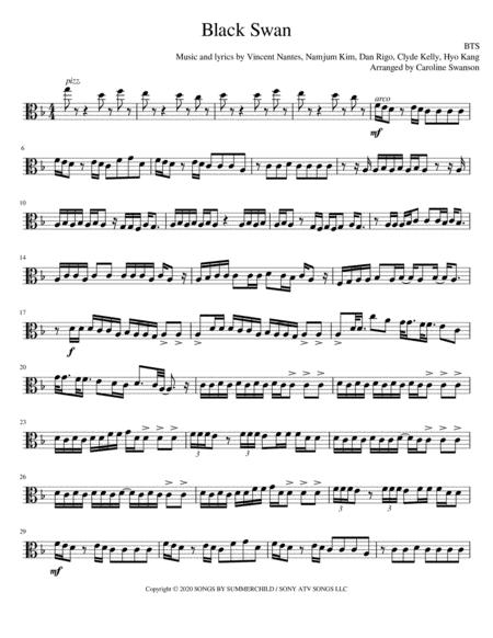 Black Swan Bts Viola Sheet Music