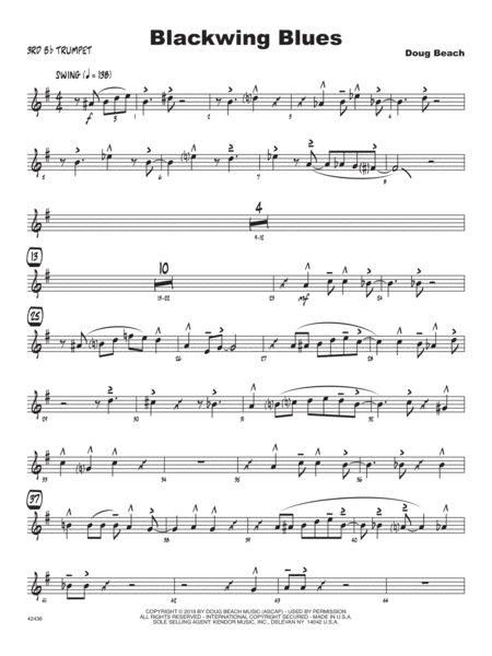 Free Sheet Music Blackwing Blues 3rd Bb Trumpet