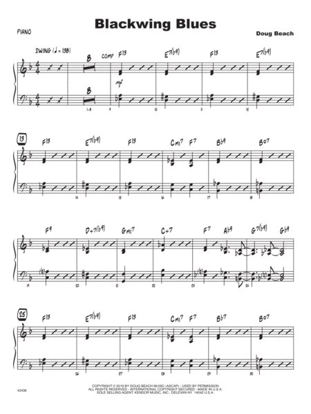 Blackwing Blues Piano Sheet Music