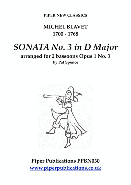 Blavet Sonata No 3 In D Major For 2 Bassoons Sheet Music