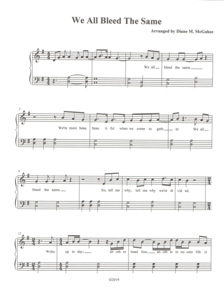 Free Sheet Music Bleed The Same