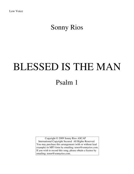 Free Sheet Music Blessed Is The Man