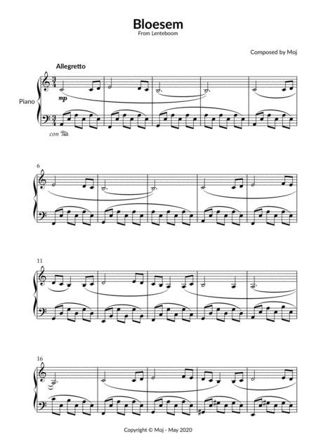 Free Sheet Music Bloesem Lenteboom