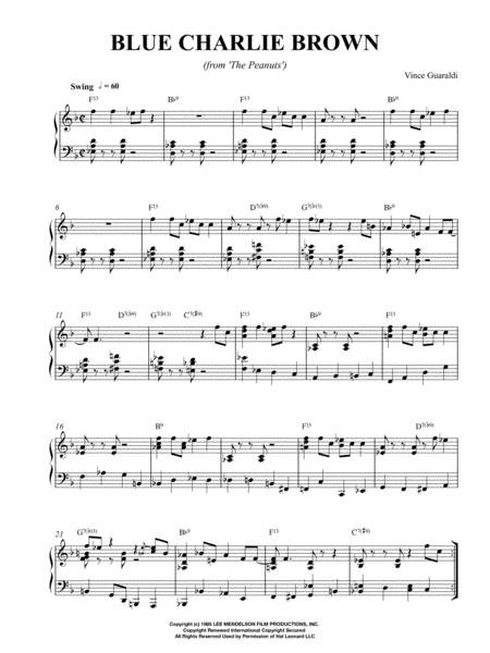 Blue Charlie Brown From The Peanuts Sheet Music